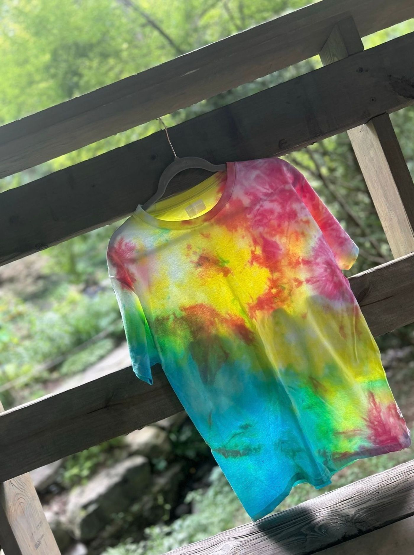 Ice-dye rainbow piece by Shera Simone