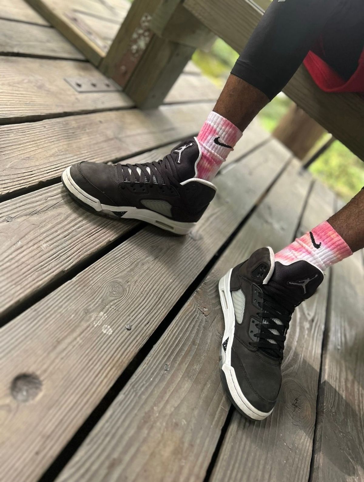Tie-dyed crew socks piece by Shera Simone